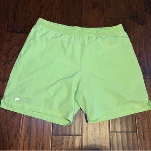 Fabletics lined lime green shorts 7"
